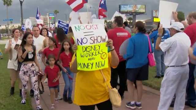 Disney workers demand raises at rally