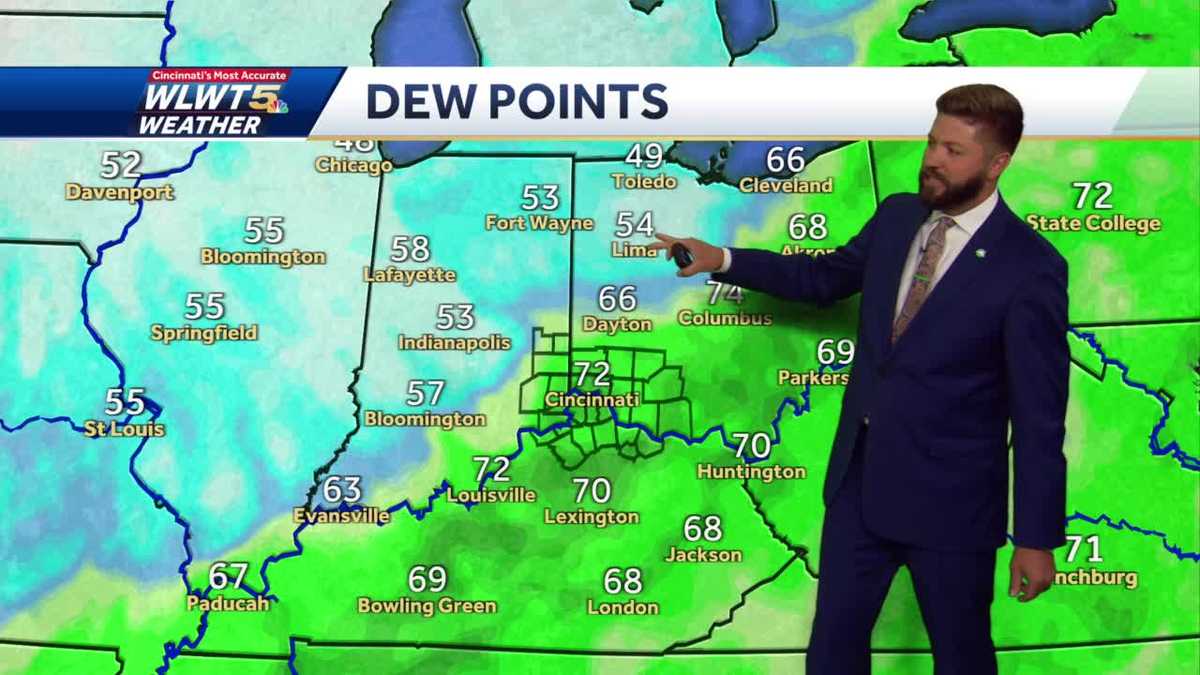 Drier and cooler air to start the workweek