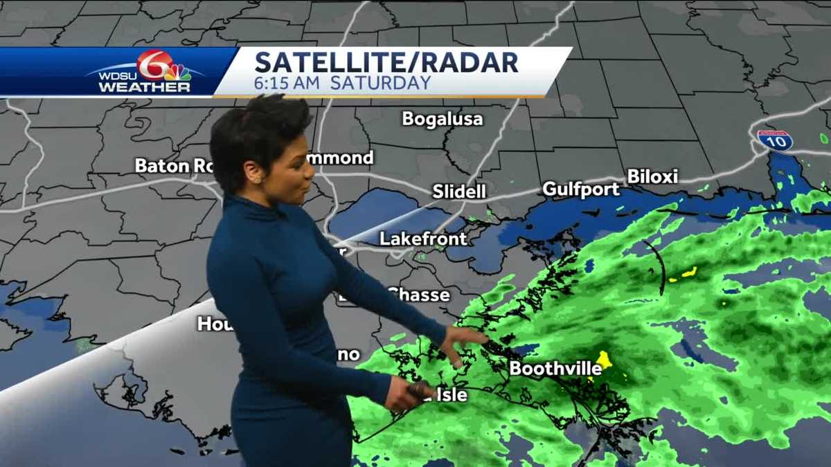 Cloudy with spotty showers, warmer Sunday
