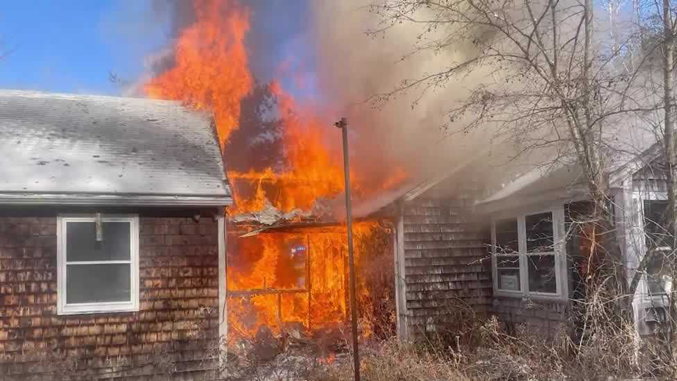 Fire destroys home in Peterborough, New Hampshire
