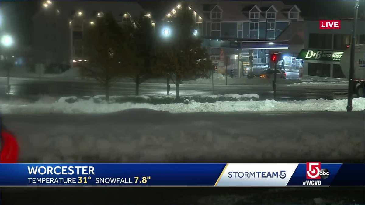 Snow piles up in Worcester