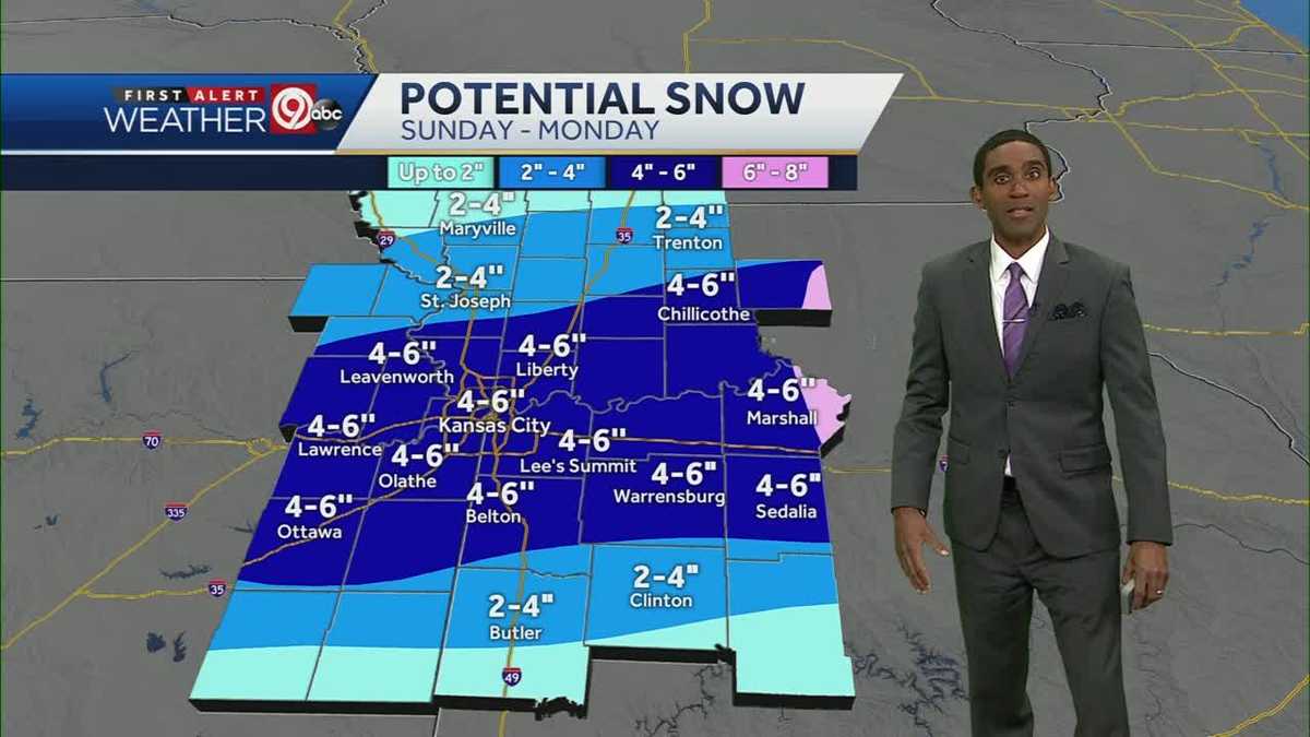 4 to 6 inches of snow expected Sunday, Monday in Kansas City metro area