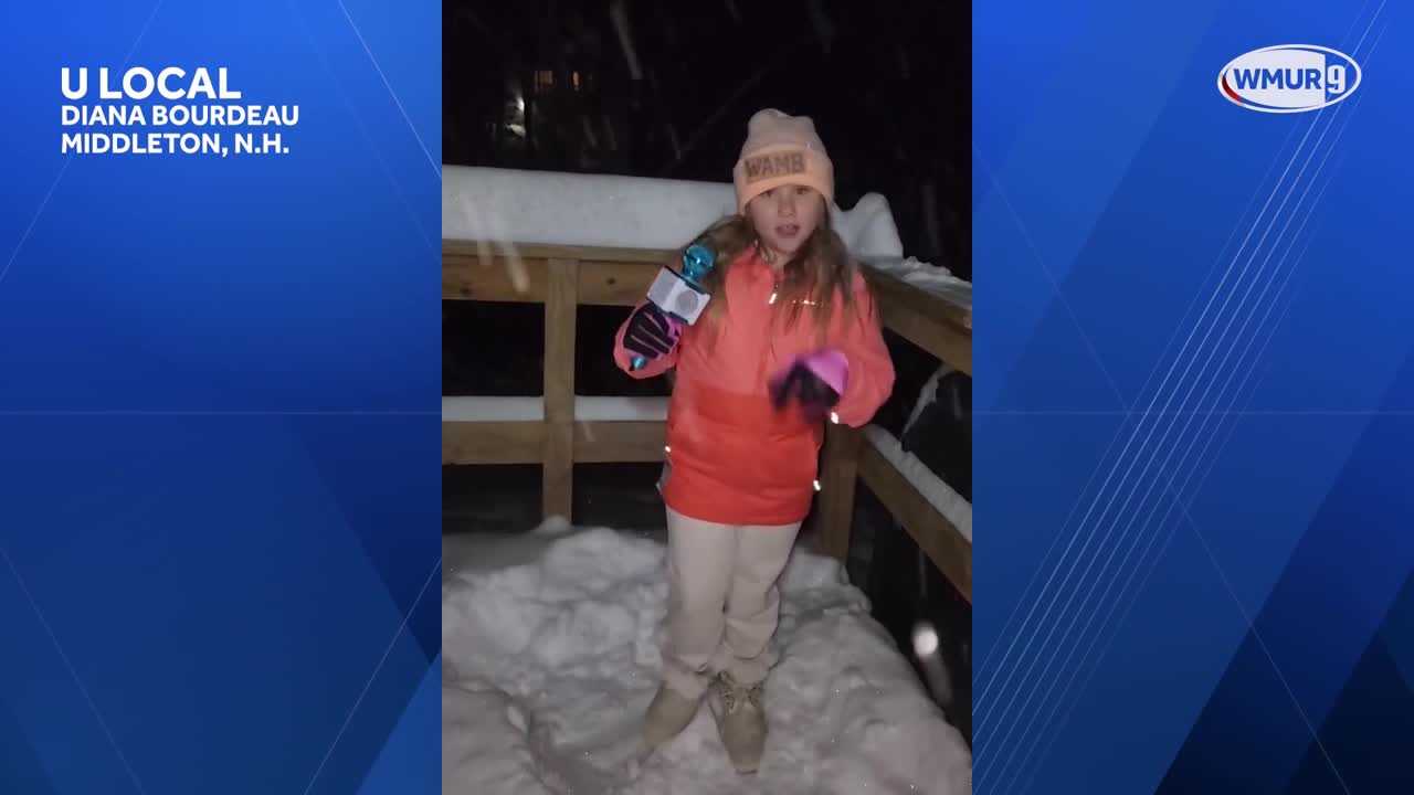 u local video: 8-year-old New Hampshire girl's report on snowstorm