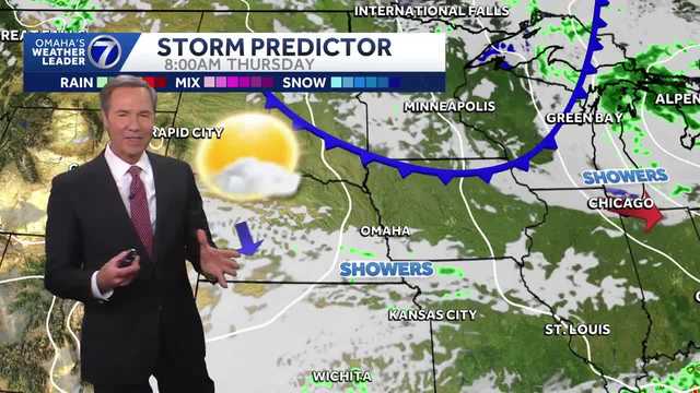 Chance shower early Thursday near Omaha
