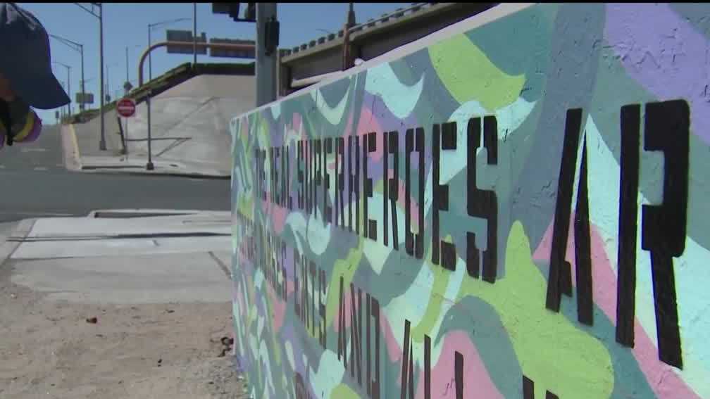 Albuquerque artist paints mural thanking local healthcare workers