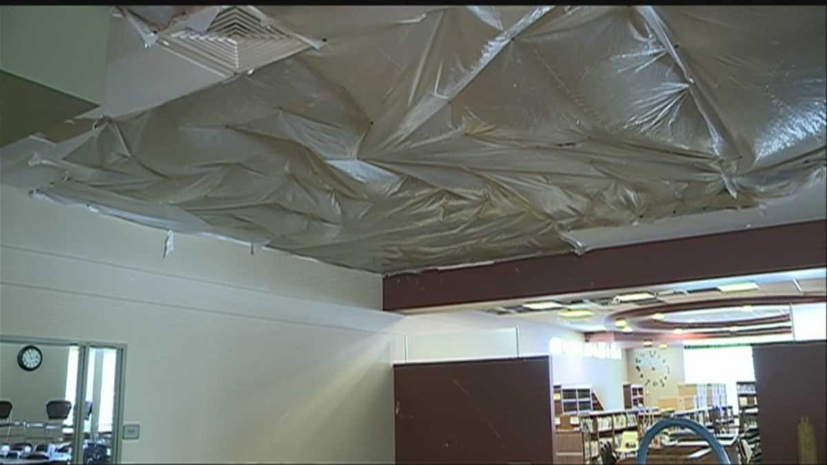 Library saves books after ceiling collapses