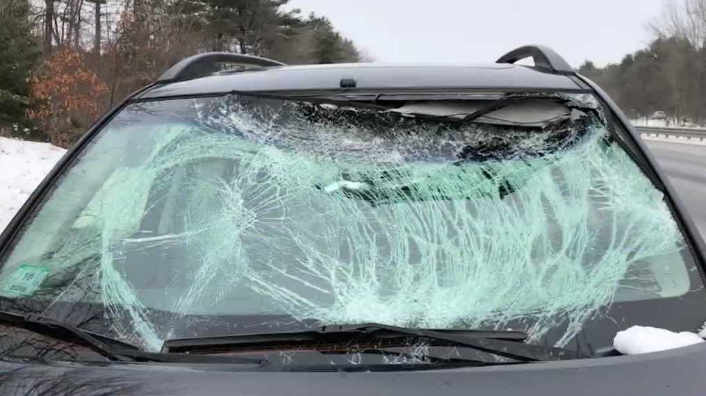 Driver Ok After Ice Flies Off Suv Smashes Her Windshield