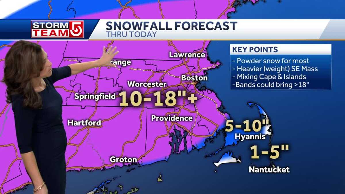 Video: Heavy bands of snow through lunchtime