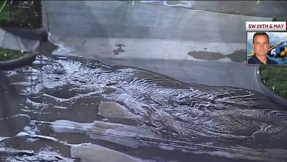 Water main break causes early morning road closure in SW OKC - KOCO