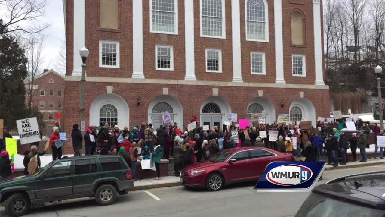 WATCH: Hundreds Gather For Protests In New Hampshire