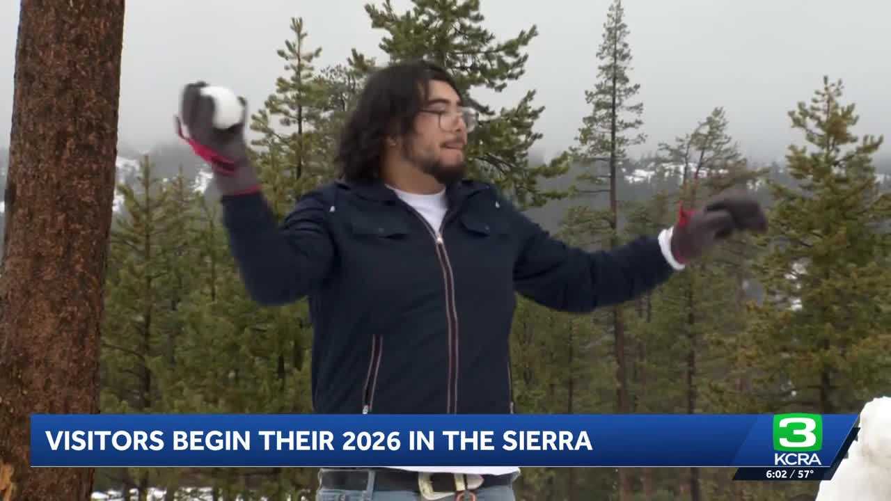 Sierra visitors embrace New Year's Day with snow, rain and scenic views