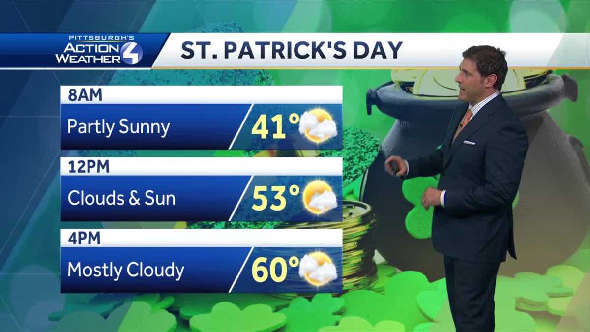 Cloudy tonight, partly sunny on St. Patrick's Day