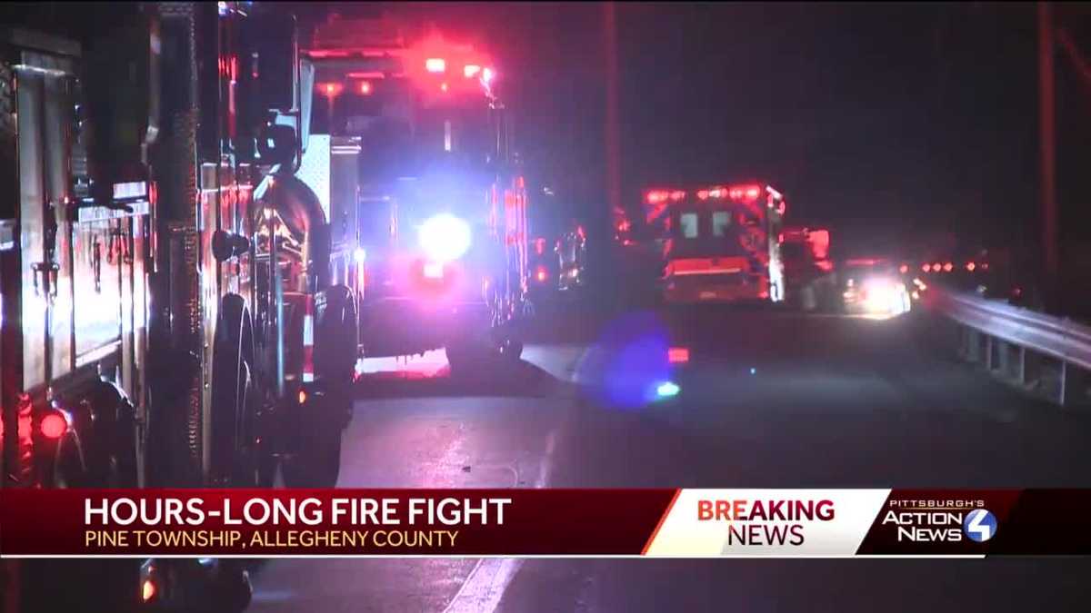 Several fire departments battle house fire in Pine Township