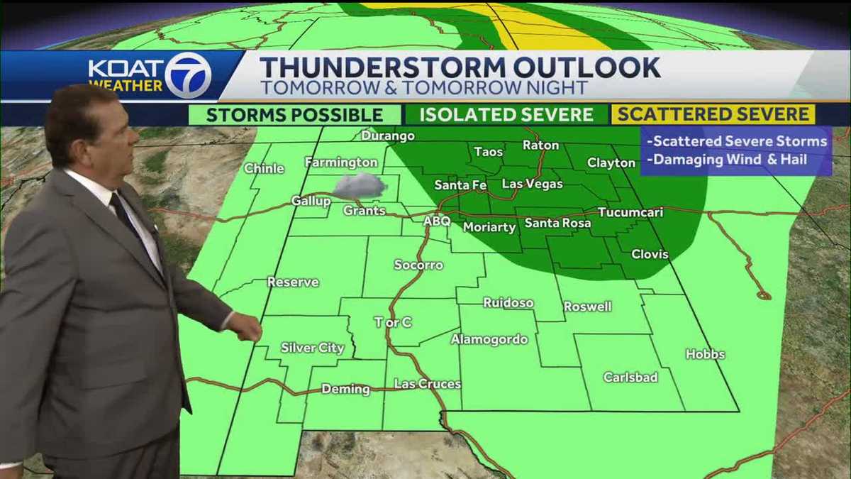 Severe storms in northeast New Mexico followed by dry skies