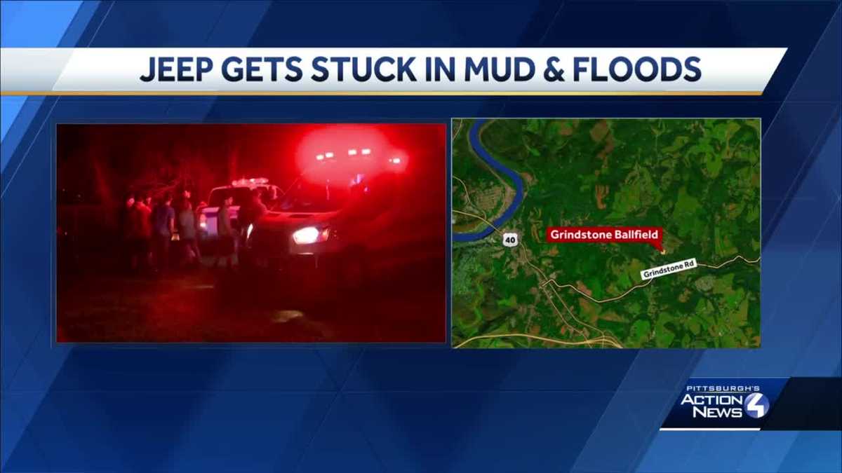 Two people flown to hospital after Jeep gets stuck in mud and floods in ...