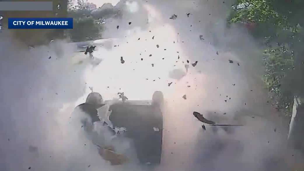Video shows moment garbage truck exploded, injuring worker