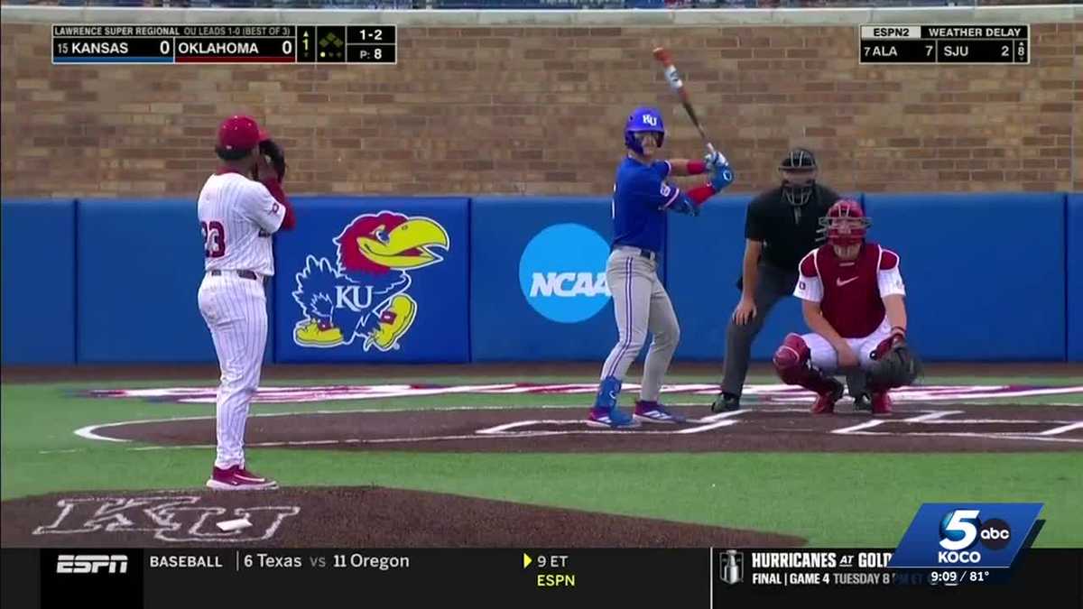 Oklahoma could secure College World Series appearance after weather suspends game against Kansas