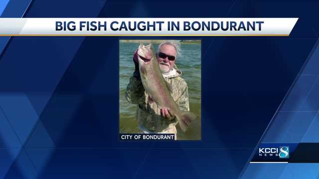 What a catch: Man reels in large trout from central Iowa lake