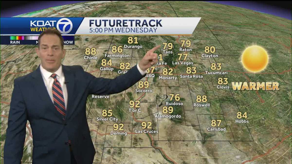 Dry and sunny skies come with slightly warmer temperatures today