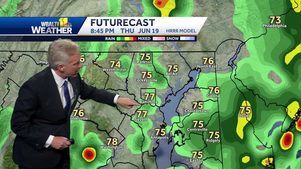 Second line of storms headed toward Maryland