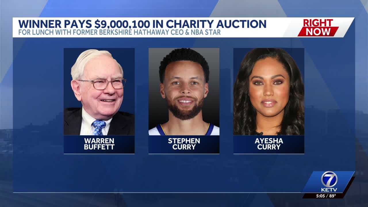 Warren Buffett to host Steph and Ayesha Curry and anonymous $9 million auction winner in Omaha