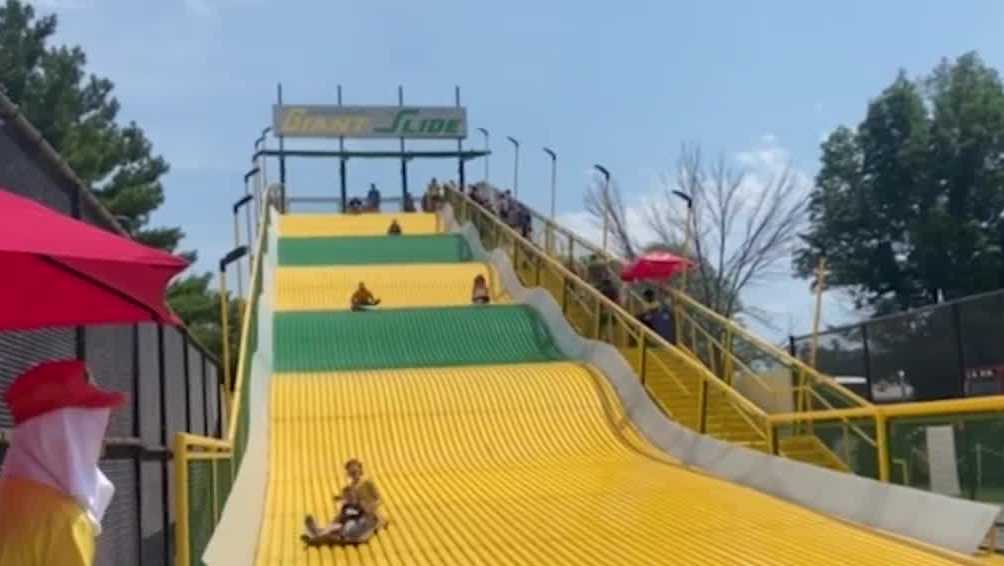 Iowa State Fair Video shows kids on giant slide landing hard