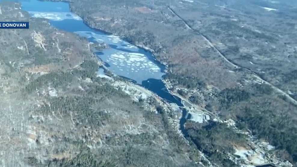 Aerial video shows minimal ice on Lake Winnipesaukee in NH