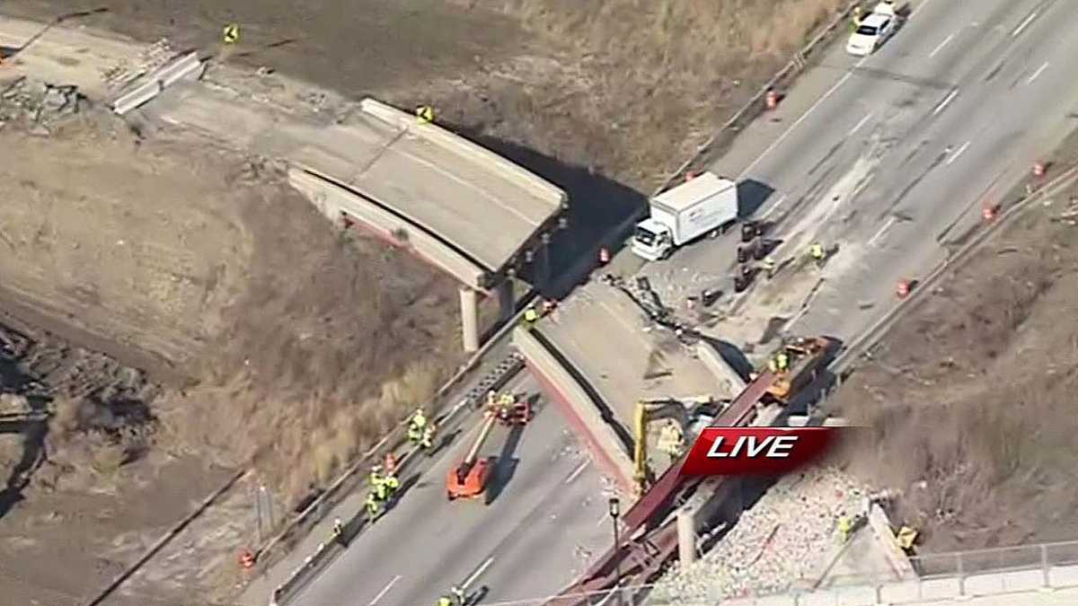 Raw aerials: I-75 overpass collapse