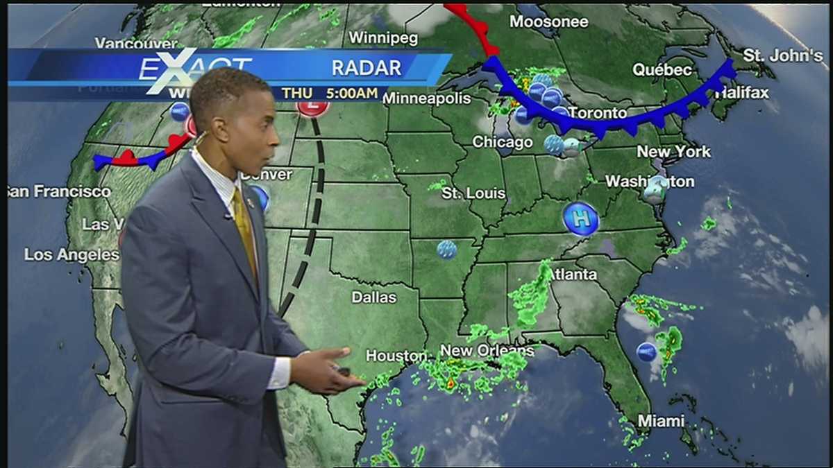 A cloudy, hot and humid Thursday with scattered showers and storms