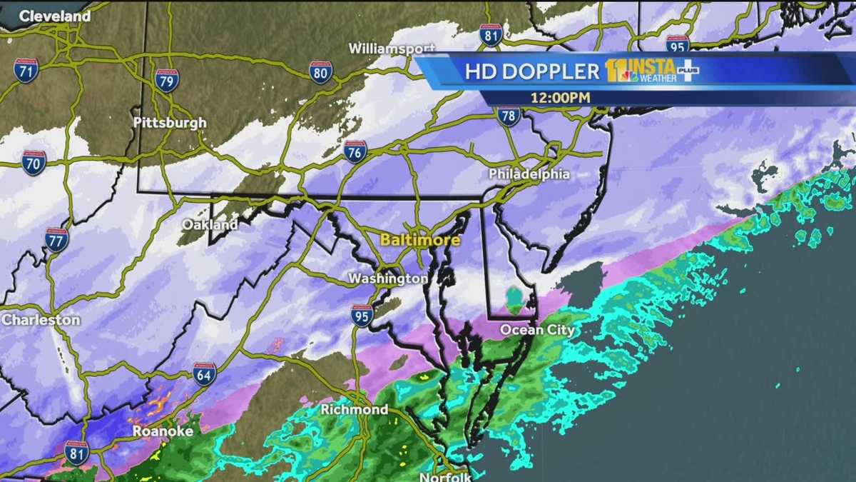 Heavier snow bands still to come
