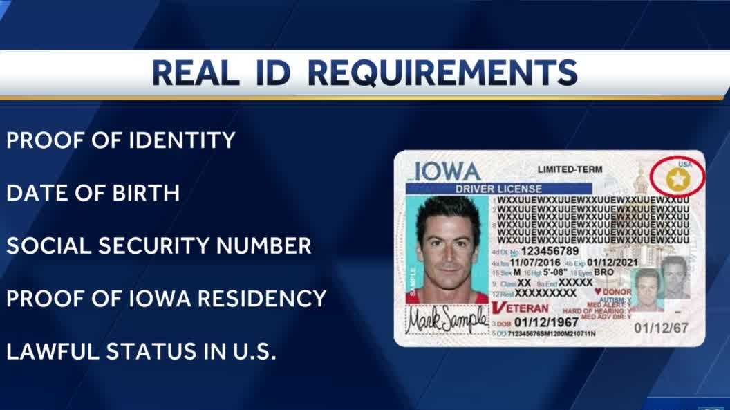 Real ID will be enforced at air security checks in Iowa 1 year from now