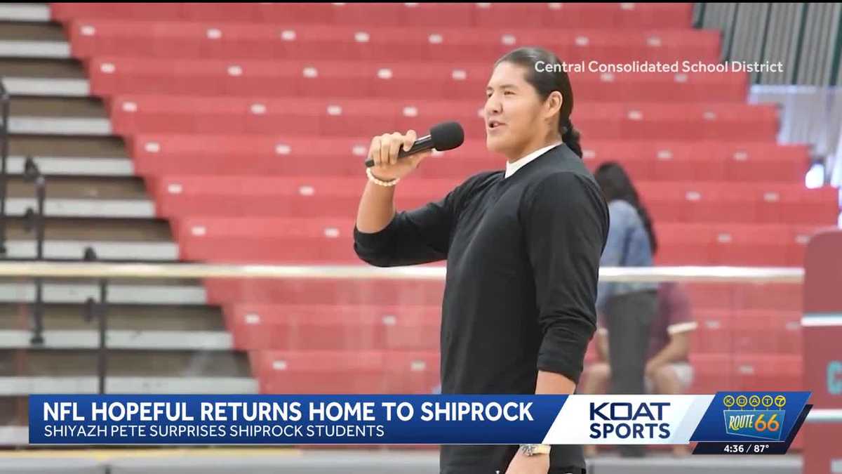 NFL hopeful Shiyazh Pete inspires Shiprock students during surprise homecoming