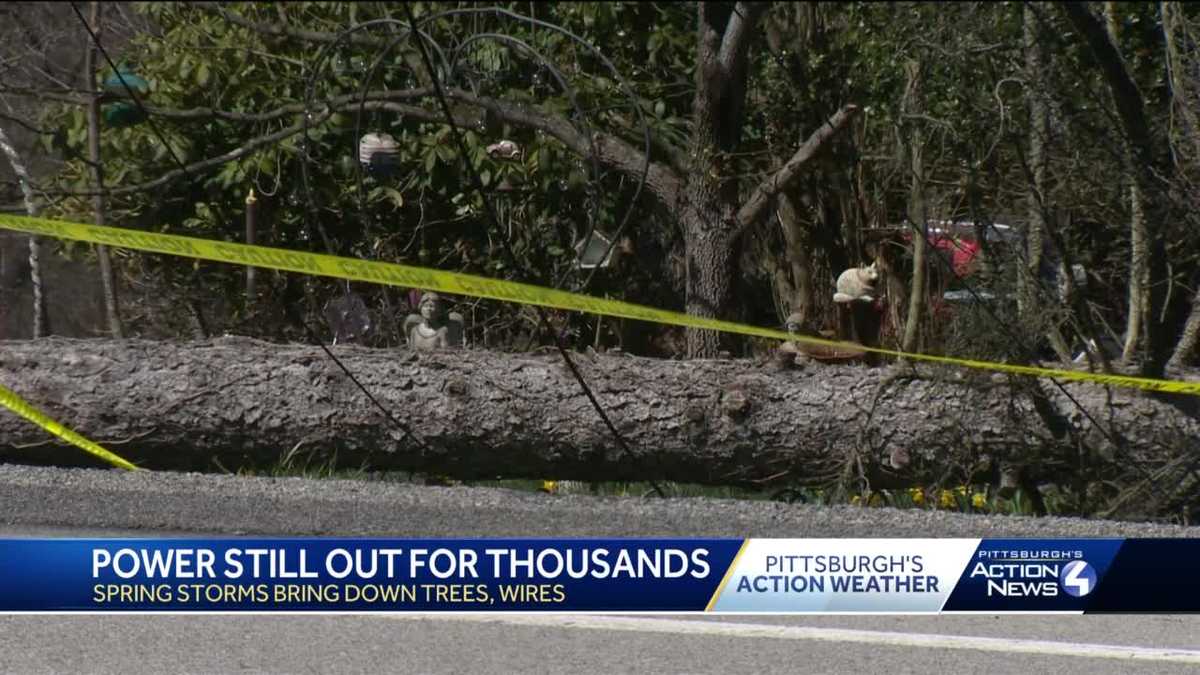 Crews work to restore power after strong winds Saturday