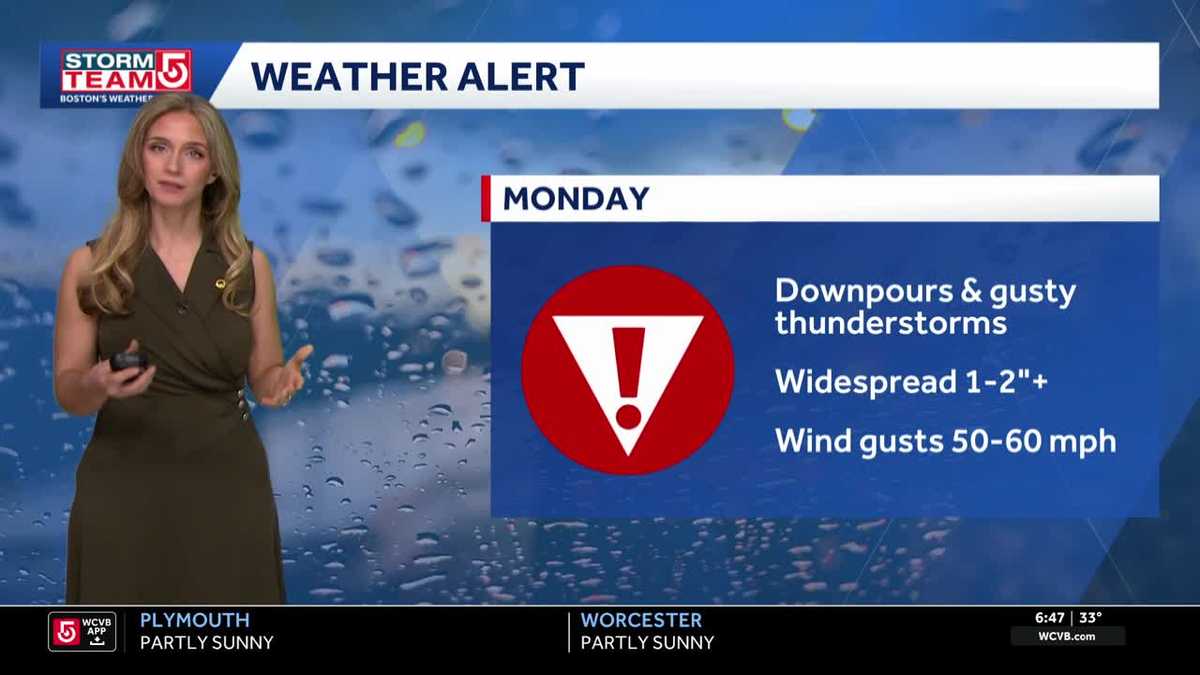 Video- Windswept Downpours To Impact Both Commutes Monday