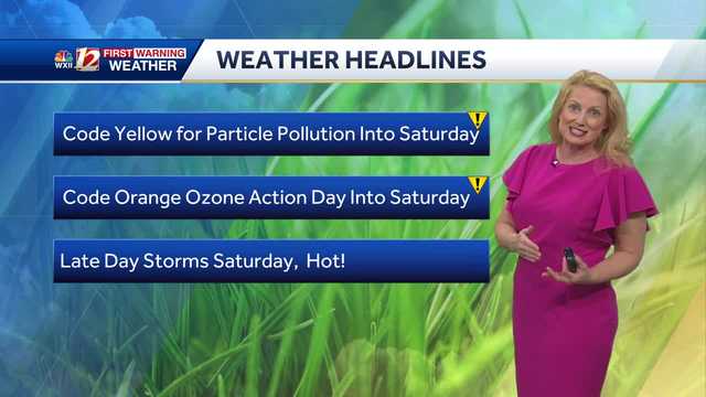 Hotter Saturday, CODE ORANGE Ozone Action Day