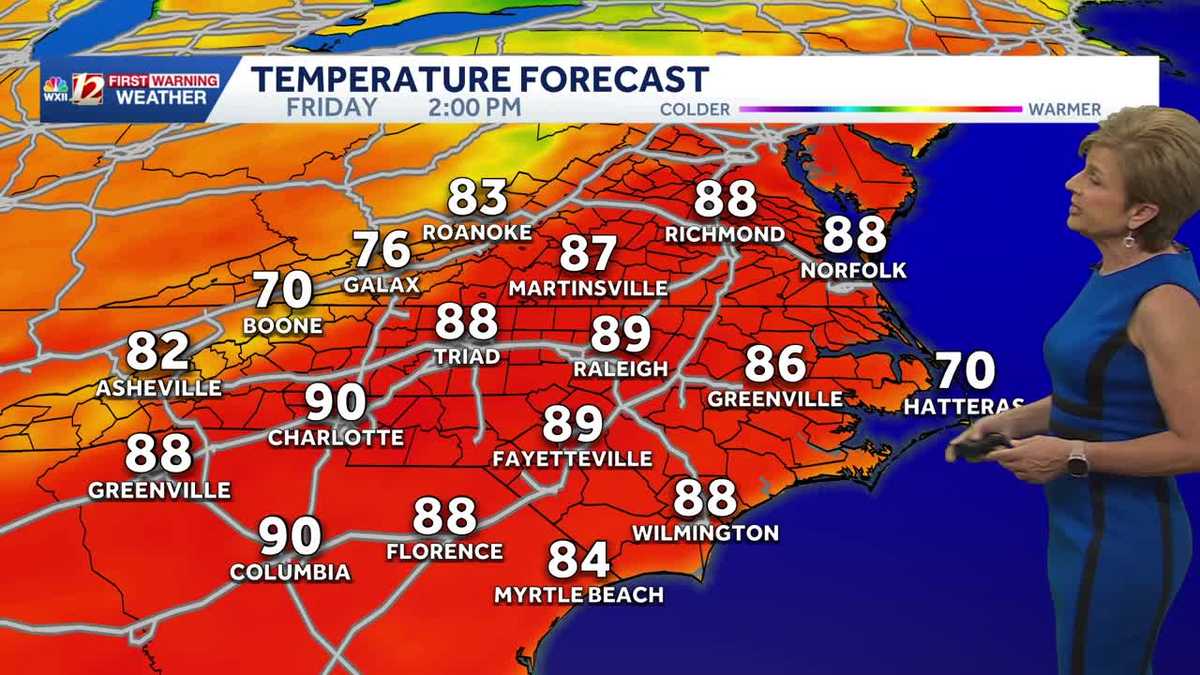 Very hot week April week ahead in North Carolina, no rain in sight