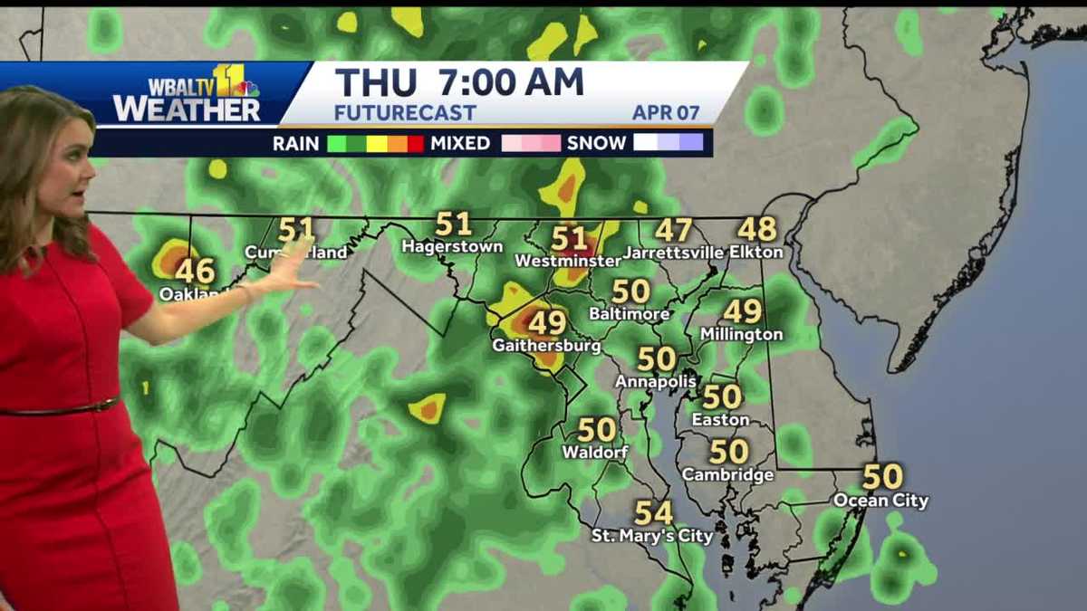 Isolated showers Wednesday, thunderstorms possible Thursday