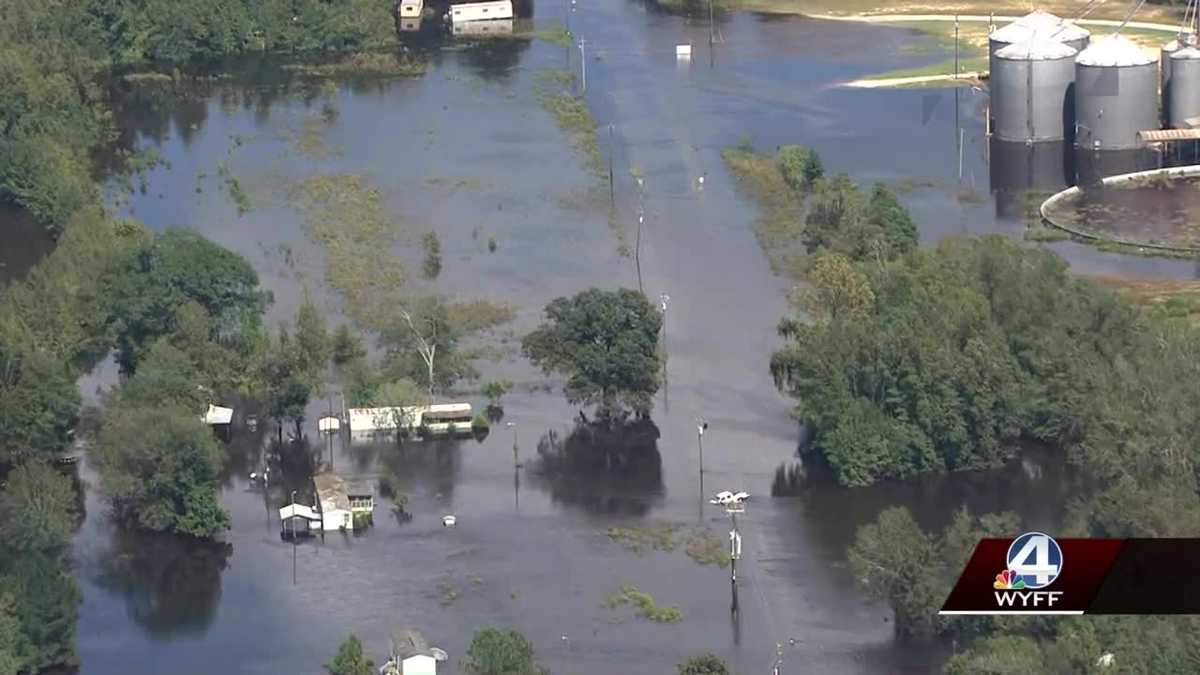 Video: Sky 4 tour shows flood damage from Hurricane Florence