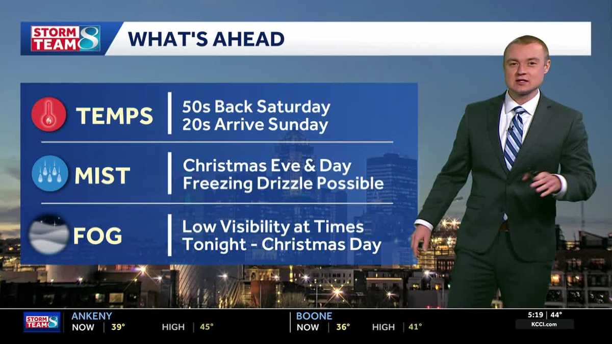 Iowa weather: Clouds spread in for Christmas Eve