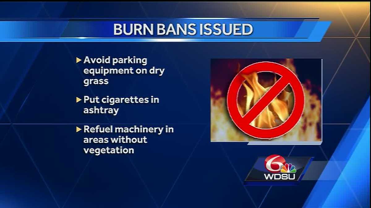 State officials issue burn bans across Louisiana, Mississippi State officials issue burn bans across Louisiana, Mississippi