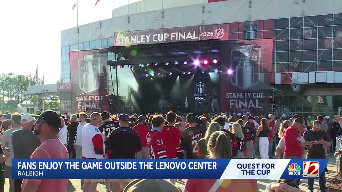 'The road to the Cup': Carolina Hurricanes fans rally outside Lenovo Arena for Stanley Cup Finals