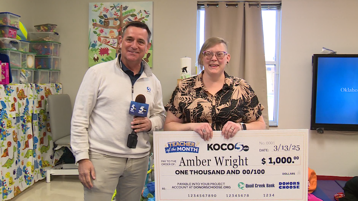 KOCO 5 surprises Amber Wright as February Teacher of the Month