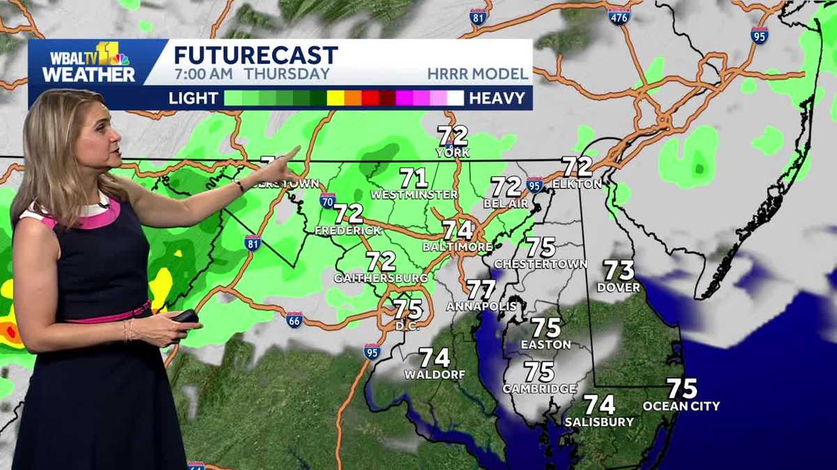 Showers possible Thursday morning in the Baltimore area