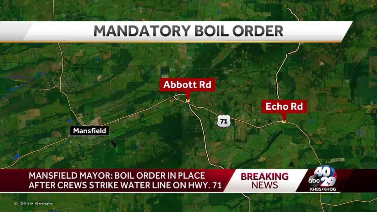 Portions of Mansfield under mandatory boil water order