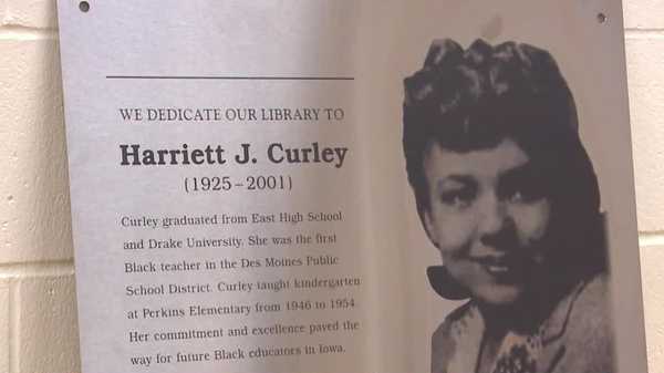 perkins elementary library honors harriette j. curley, des moines' first black teacher