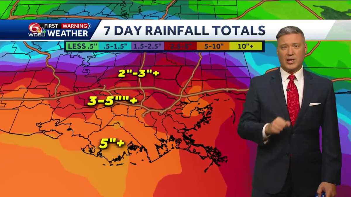 New Orleans weather forecast high temp chance of rain Fathers Day