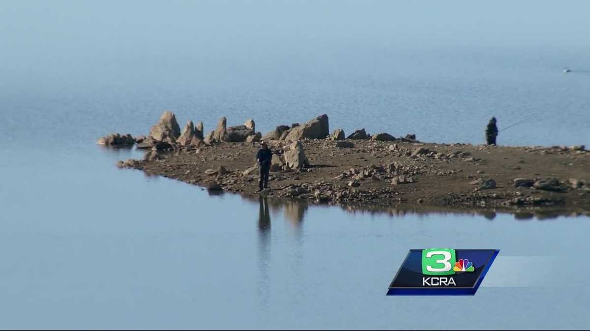 Folsom Lake slowly rises as rain continues to fall