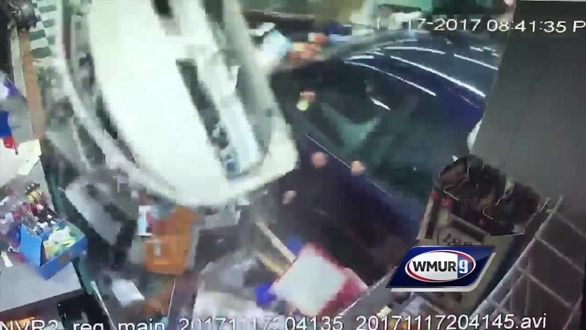 Video captured car smashing into Dracut, MA store