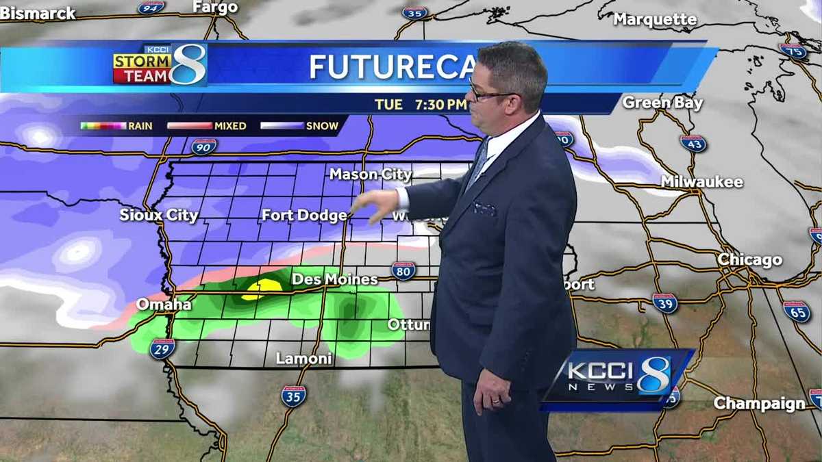 Videocast Updated timeline for Tuesday's winter weather