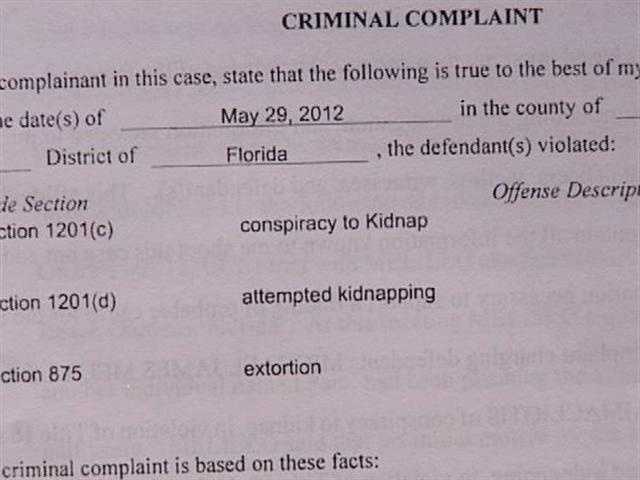 FBI Foils Alleged Kidnapping, Extortion Plot